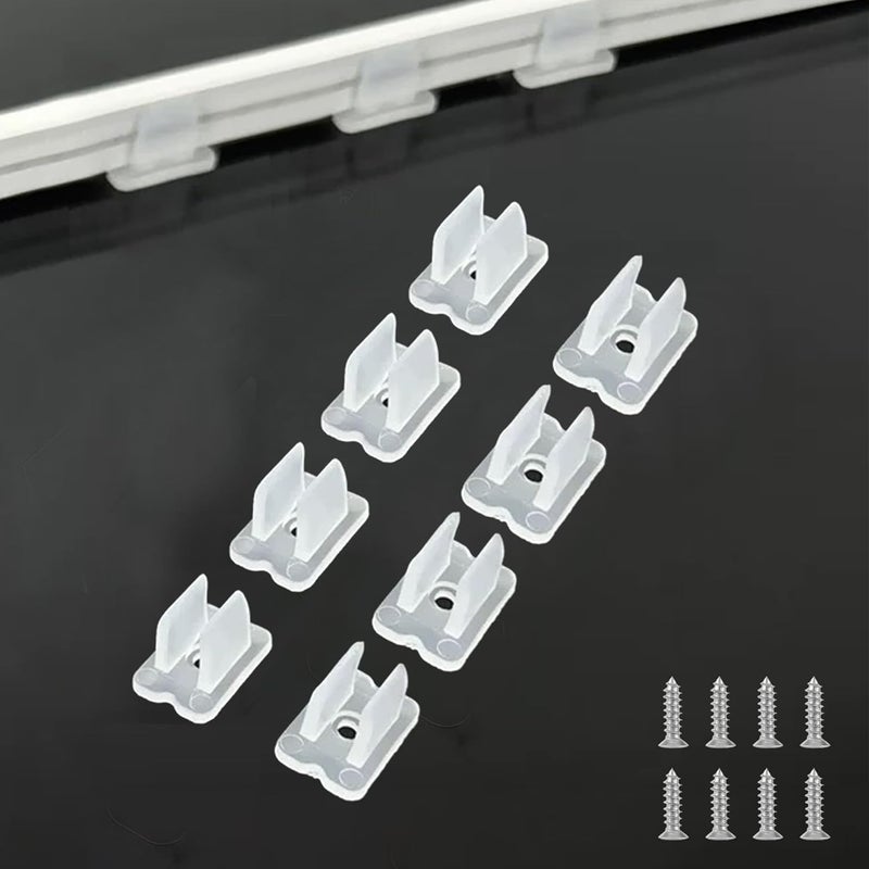 LEPEVNEY Waterproof LED Strip Mounting Clips - Translucent, Fits 5mm-6mm Silicone LED Strips Rope Light Clips, Includes Screws, Pack of 30 - Image 1